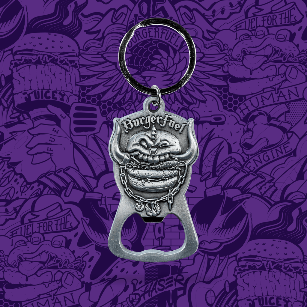 Burgerhead Bottle Opener Keychain
